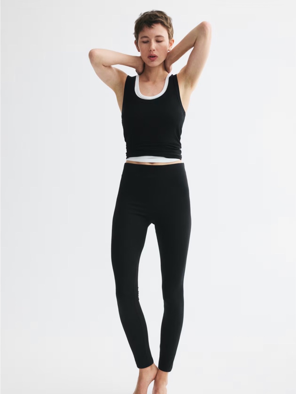 H&M Pack of 2 Black High-Waist Cotton Leggings - Women's